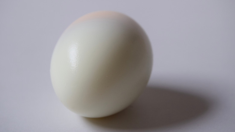 Peeled hard-boiled egg