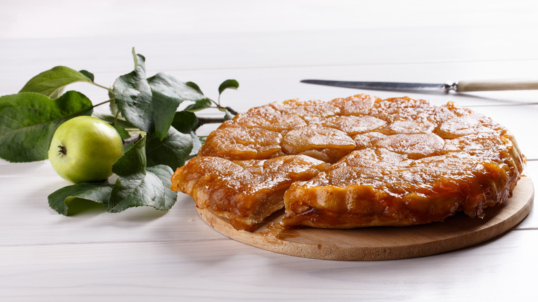 Slice from a whole tarte Tatin