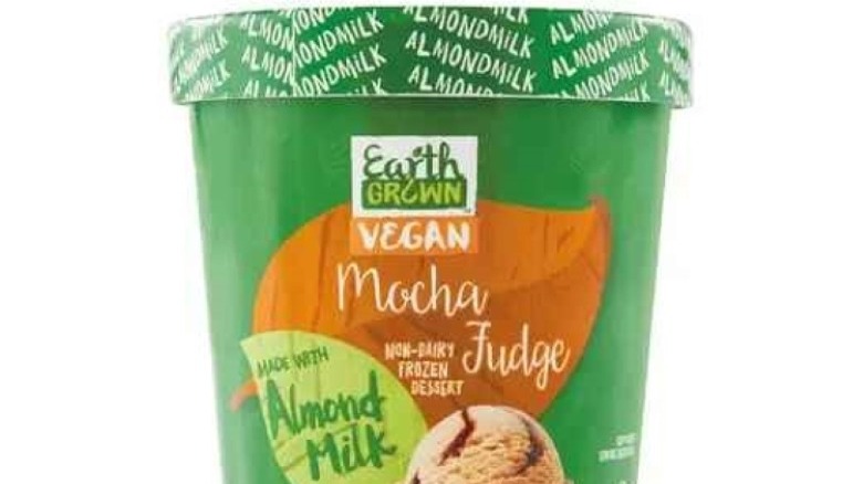 A carton of Aldi Earth Grown Vegan Frozen Dessert 