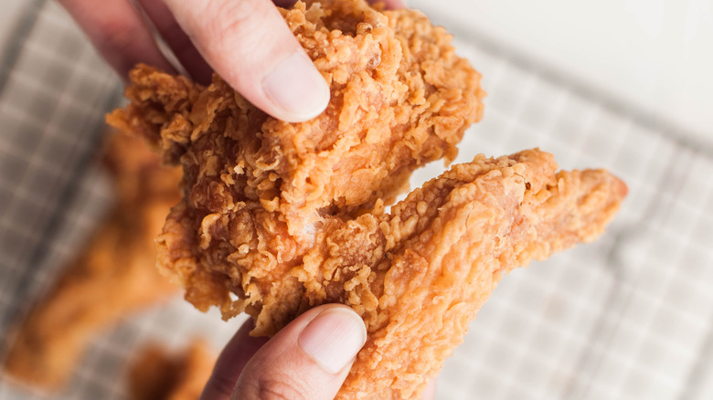 Close up of fried chicken 