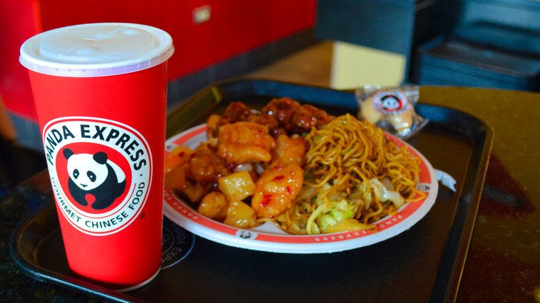 Panda Express meal on tray