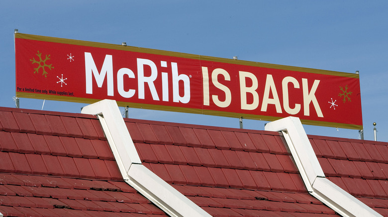 sign saying "McRib is back"