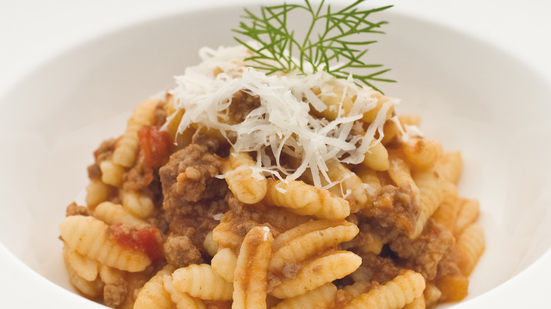 Pasta with grated parmesan