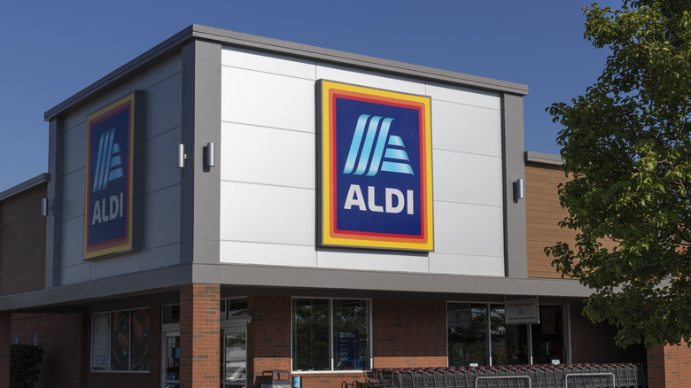 Exterior of Aldi market