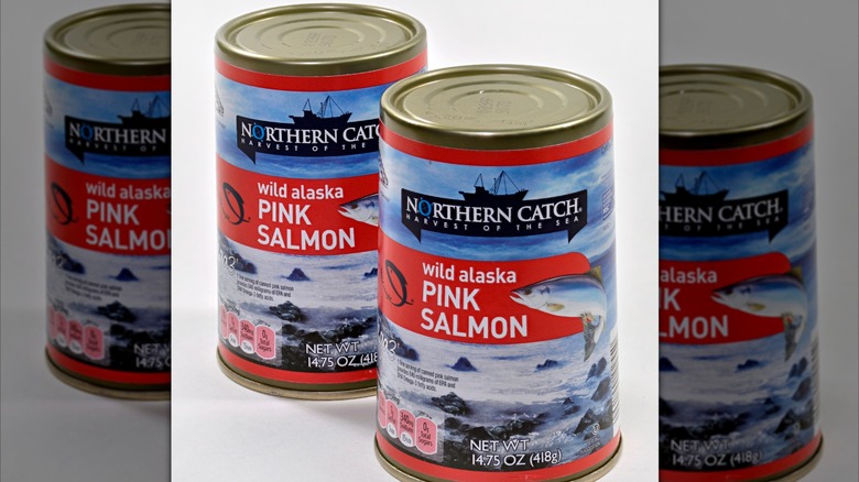 Canned food from northern catch wild Alaska pink salmon from Aldi