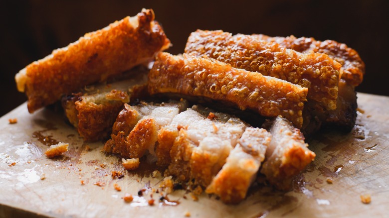 crispy pork belly sliced