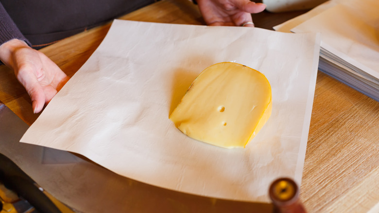 wrapping cheese in wax paper