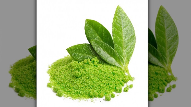 Green tea leaf and powder