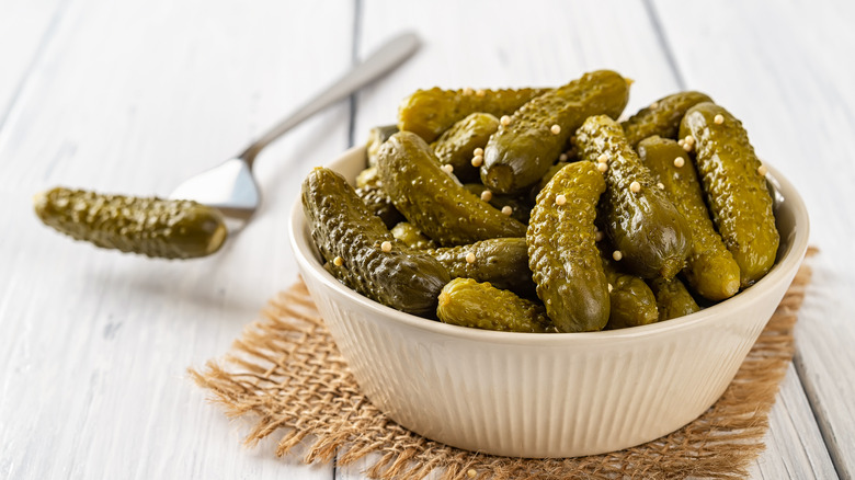 bowl of gherkins