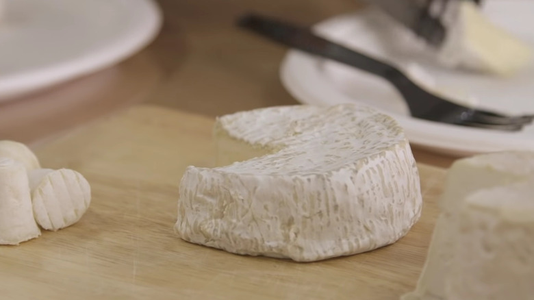 Chinese Camembert on wooden cutting board