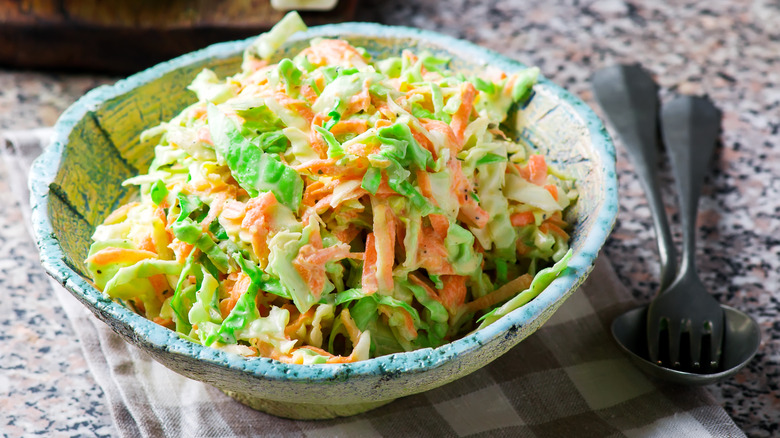 coleslaw in a bowl