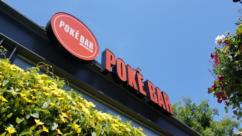 Poke Bar restaurant sign