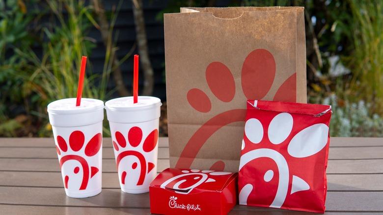 Chick-fil-A drinks and meal