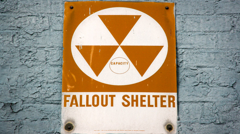 Vintage fallout shelter sign