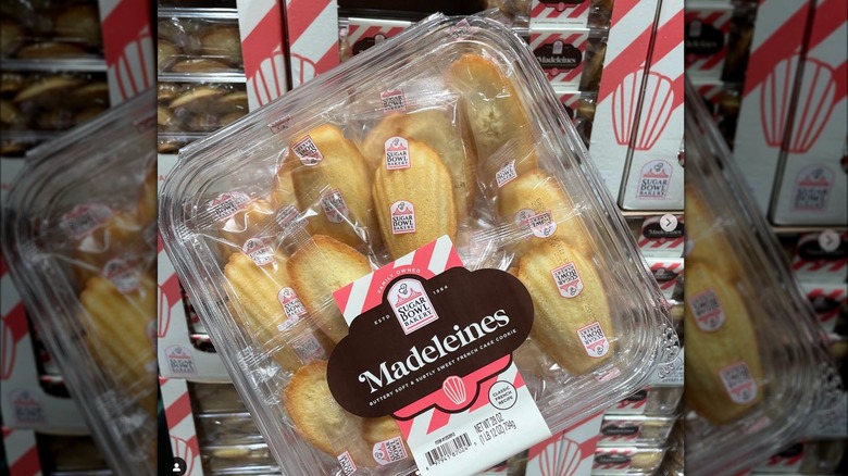 package of madeleines held up in grocery aisle