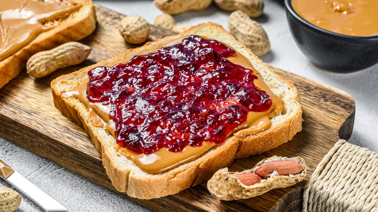 Peanut butter and jelly sandwich