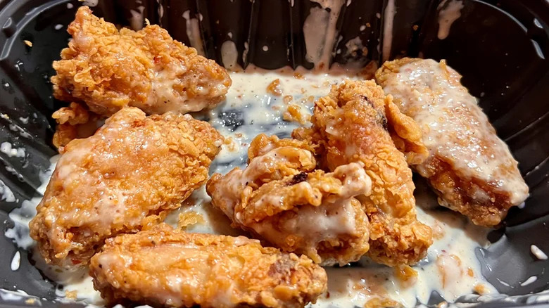 Garlic and Parmesan Wings in serving tray