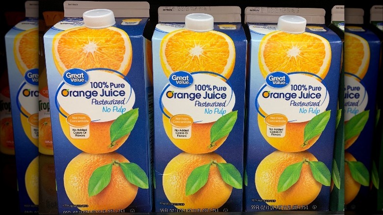 Great Value juice on shelf