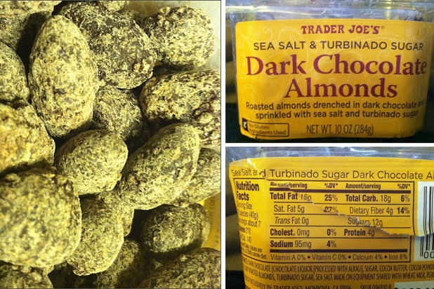 Sugary Impulse Buys: Trader Joe's Sea Salt & Turbinado Sugar Dark Chocolate Almonds (7.5/10 points)