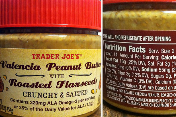 Best of the Rest: Trader Joe's Valencia Peanut Butter with Roasted Flaxseeds (9/10 points)