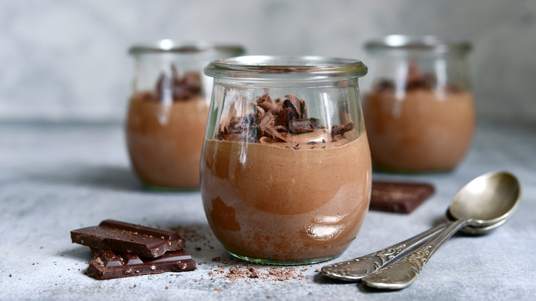 jars of chocolate mousse