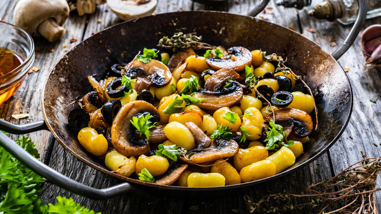 pan-fried gnocchi with mushrooms