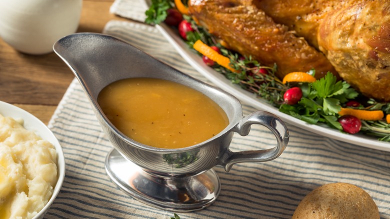 Thanksgiving Gravy in a Boat