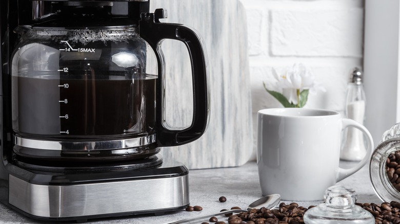 Drip coffee maker with beans