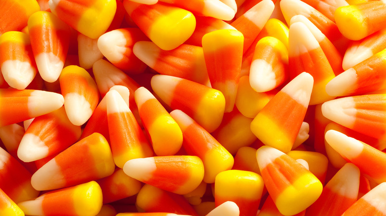 Pile of candy corn Halloween candy