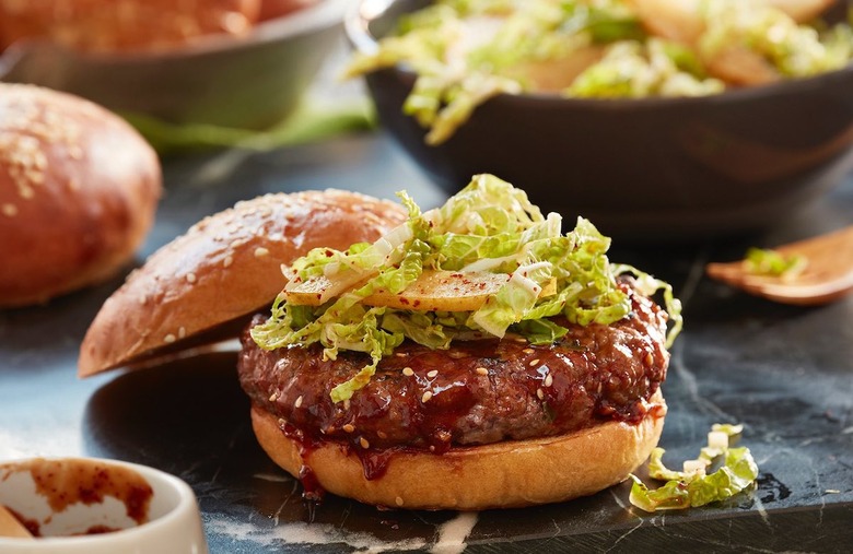 Korean Burgers with Gochugaru BBQ and Kimchi Slaw