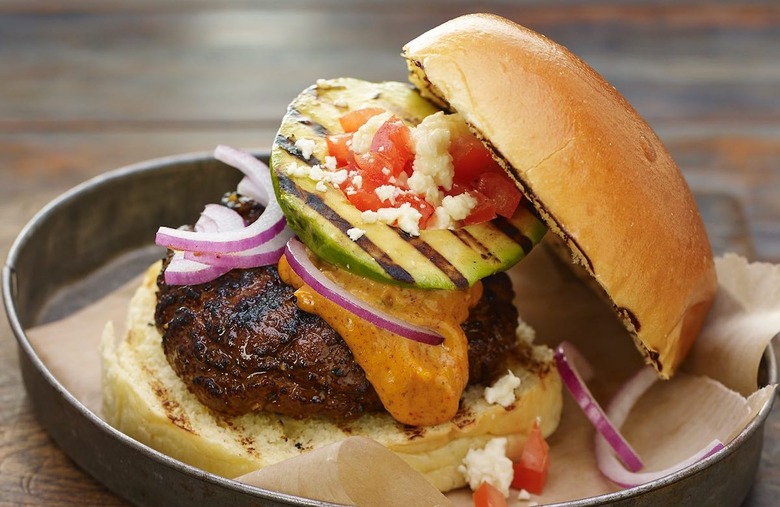 Southwestern Smoky Ranchero Burger with Grilled Avocado