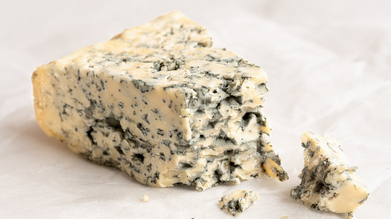 broken blue cheese wedge