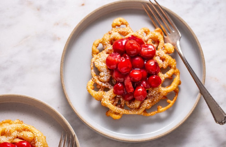 Cherry Funnel Cake Sundae