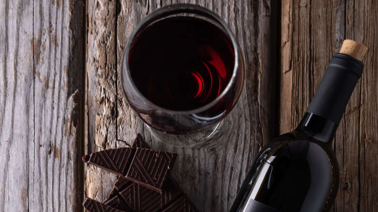 red wine and chocolate