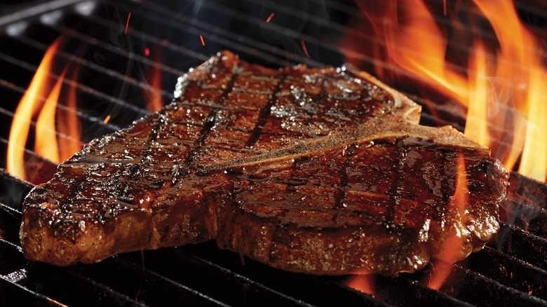 LongHorn Porterhouse on grill