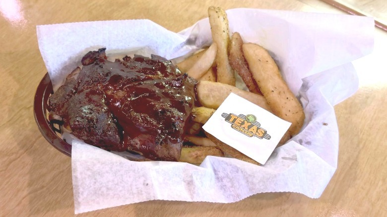 Texas Roadhouse Ribs with fries