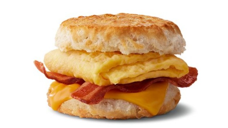 McDonald's bacon egg & cheese biscuit sandwich