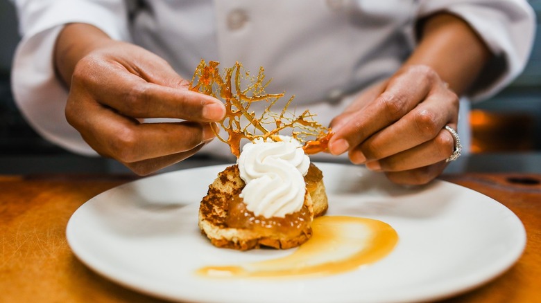 Chef preparing a pastry