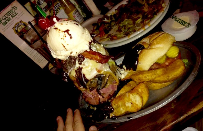 Most Outrageous Restaurant Dish: McGuire's Terrible Garbage Burger, McGuire's Irish Pub (Pensacola)