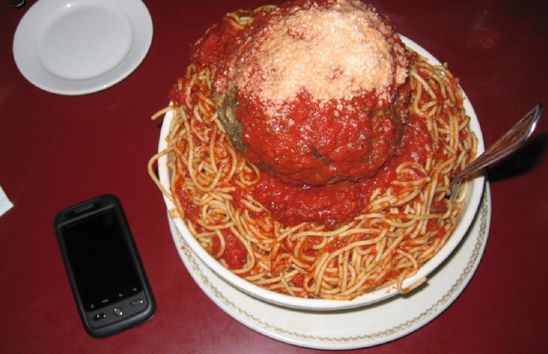 Most Outrageous Restaurant Dish: The Spaghetti Challenge, Mama's on The Hill (St. Louis)