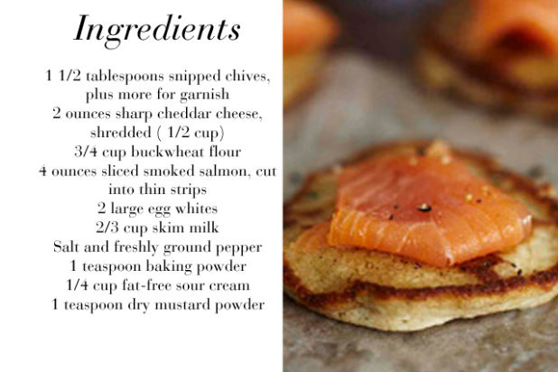 Buckwheat-Cheddar Blini with Smoked Salmon