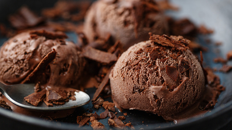 Rich dark chocolate ice cream