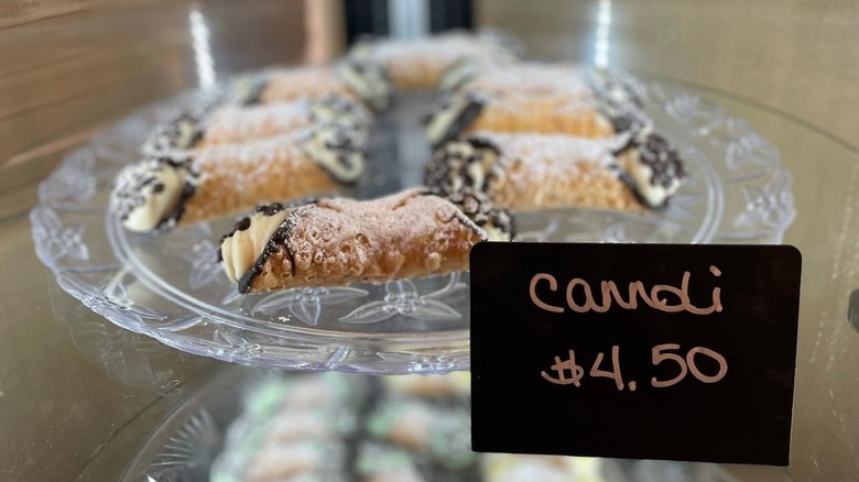 Cannoli on platter