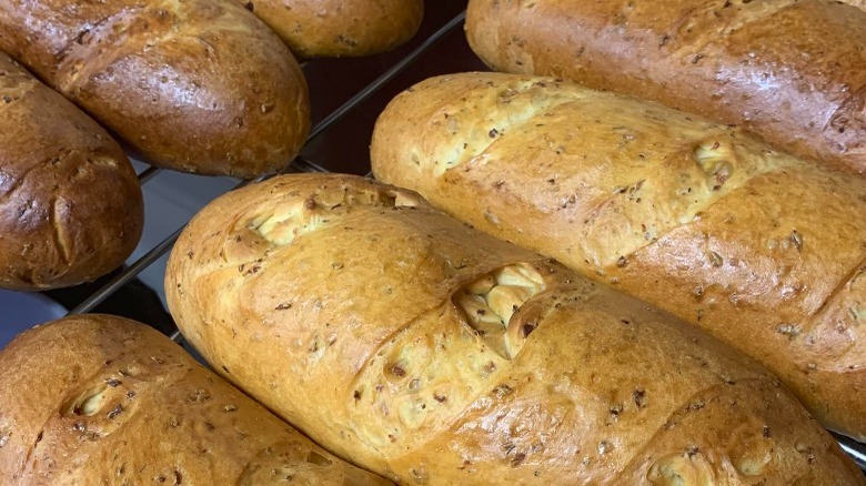 Loaves of freshly baked bread