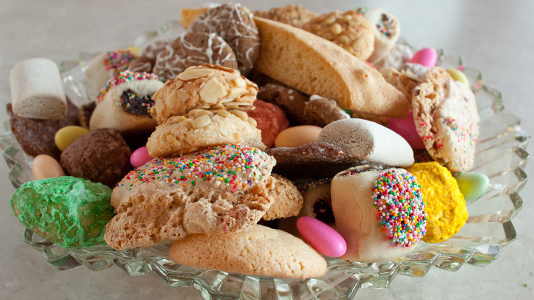 Assorted biscotti on platter