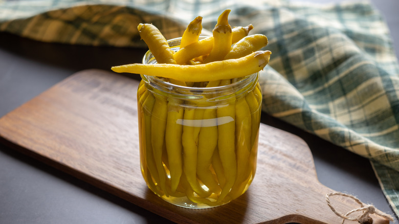 jar of peppers in vinegar