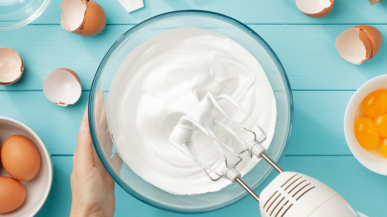 whipping egg whites with electric mixer