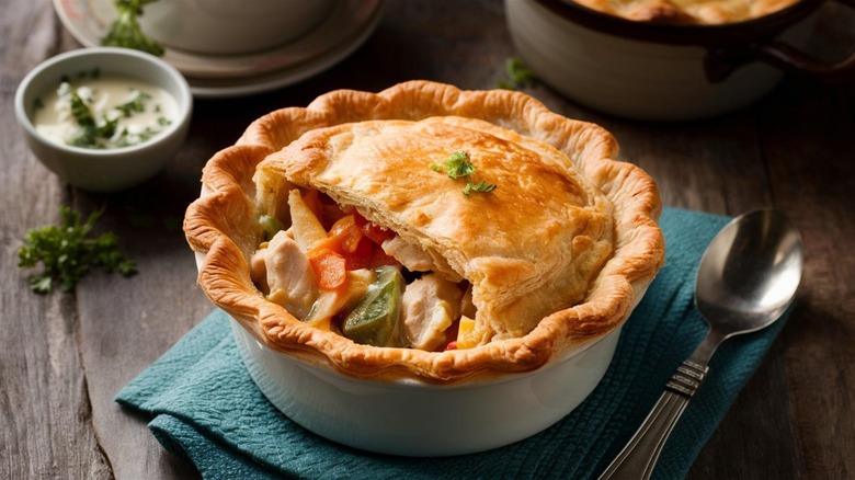 Chicken pot pie filling revealed