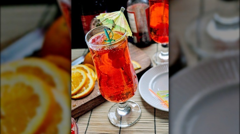 Shirley Temple mocktail with umbrella