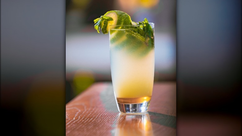 Virgin mojito cocktail in glass